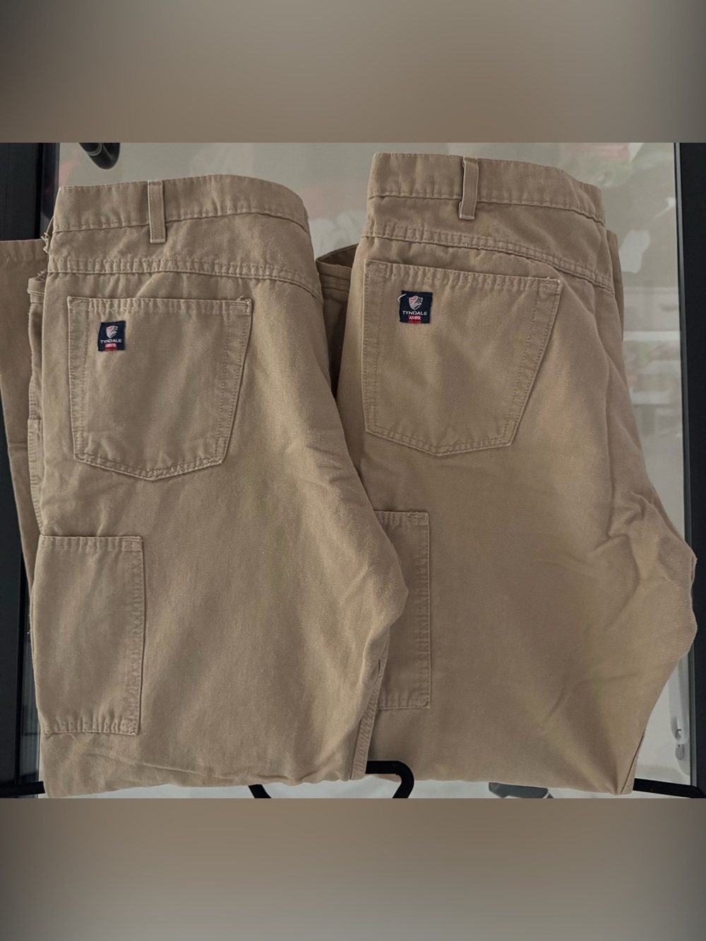 Men's Tyndale Flame Res. Tan Cargo Work Pants - Classic Straight Fit 38 x 32